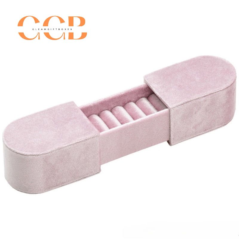Multi-compartment Velvet Ring Box, Double Open Wedding Ring Bearer, Engagement & Promise Ring Organizer, Bridal Shower Gift, Photo Prop