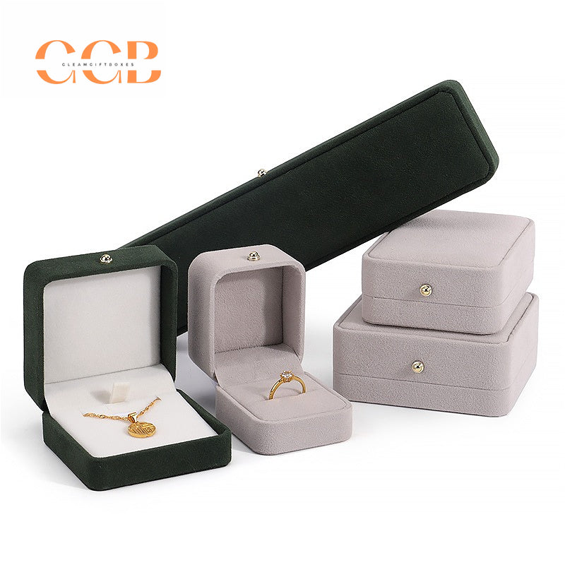 Red Velvet Jewelry Gift Box for Necklace Ring Bracelet, Custom Logo