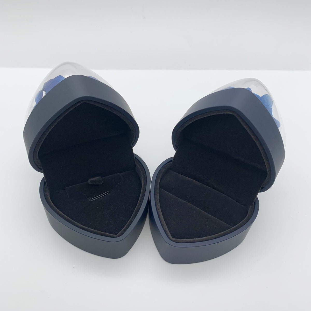 Blue Rose Flower Heart Ring Or Pendant Box