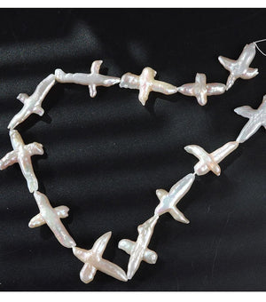 4A 20-30mm Baroque cross pearl strand