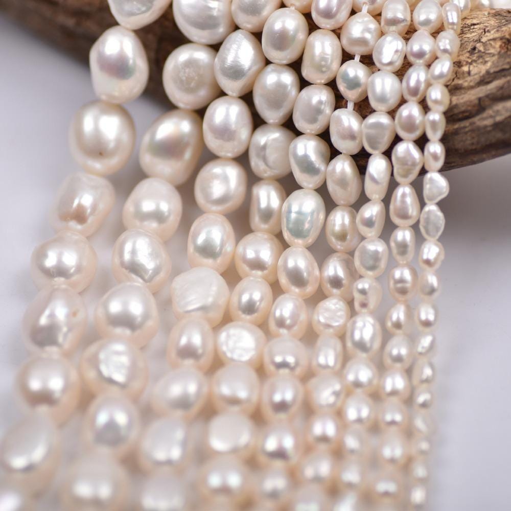 4A 3-11mm Oval Nugget Freshwater Pearl Strand
