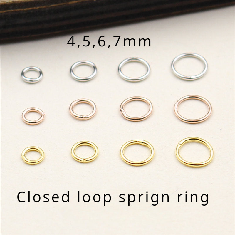S925 Sterling Silver closed loops spring ring