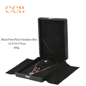 Rectangle blue microfiber chain snap box for loose diamond and gemstone storage