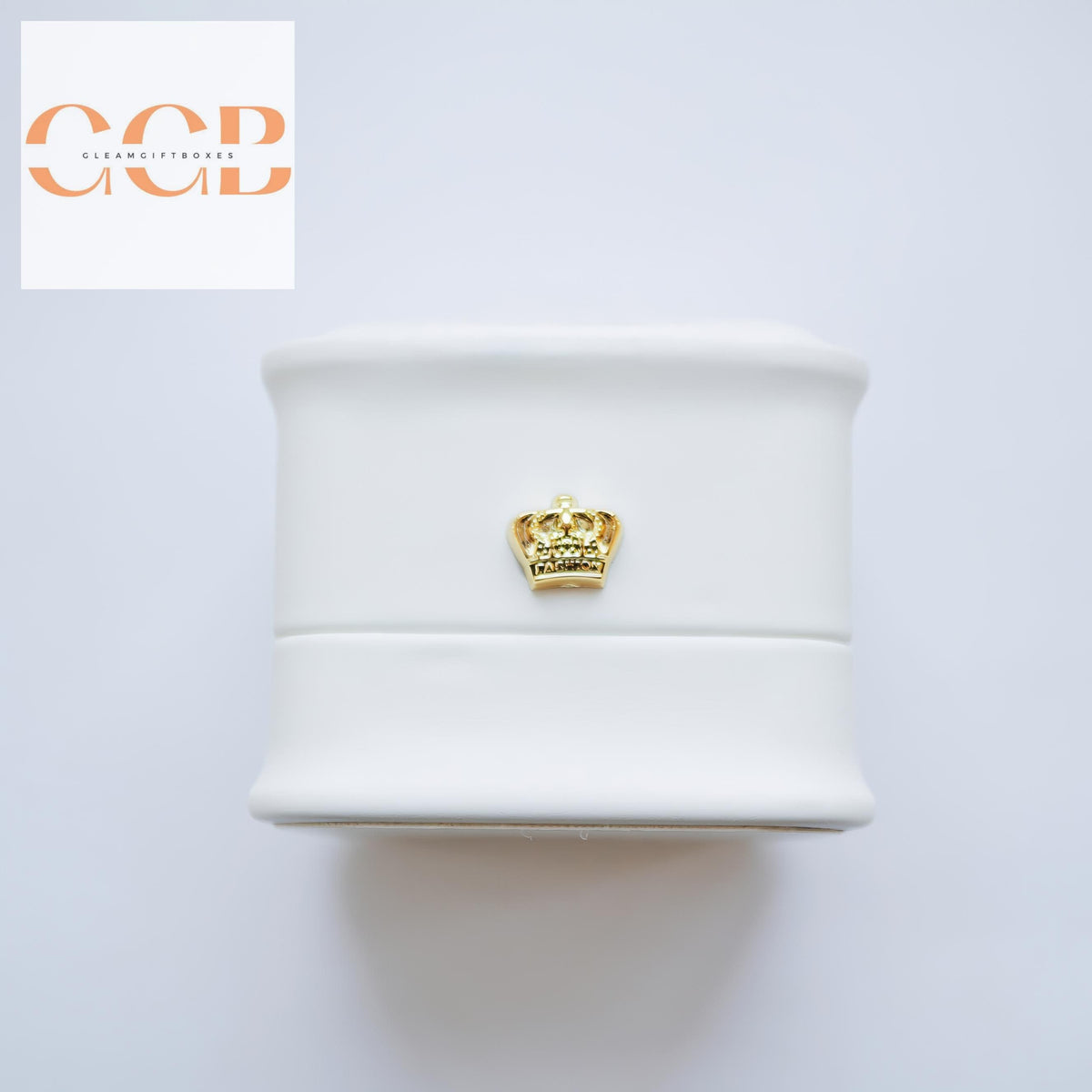 Classic PU Leather Crown Engagement Ring Box