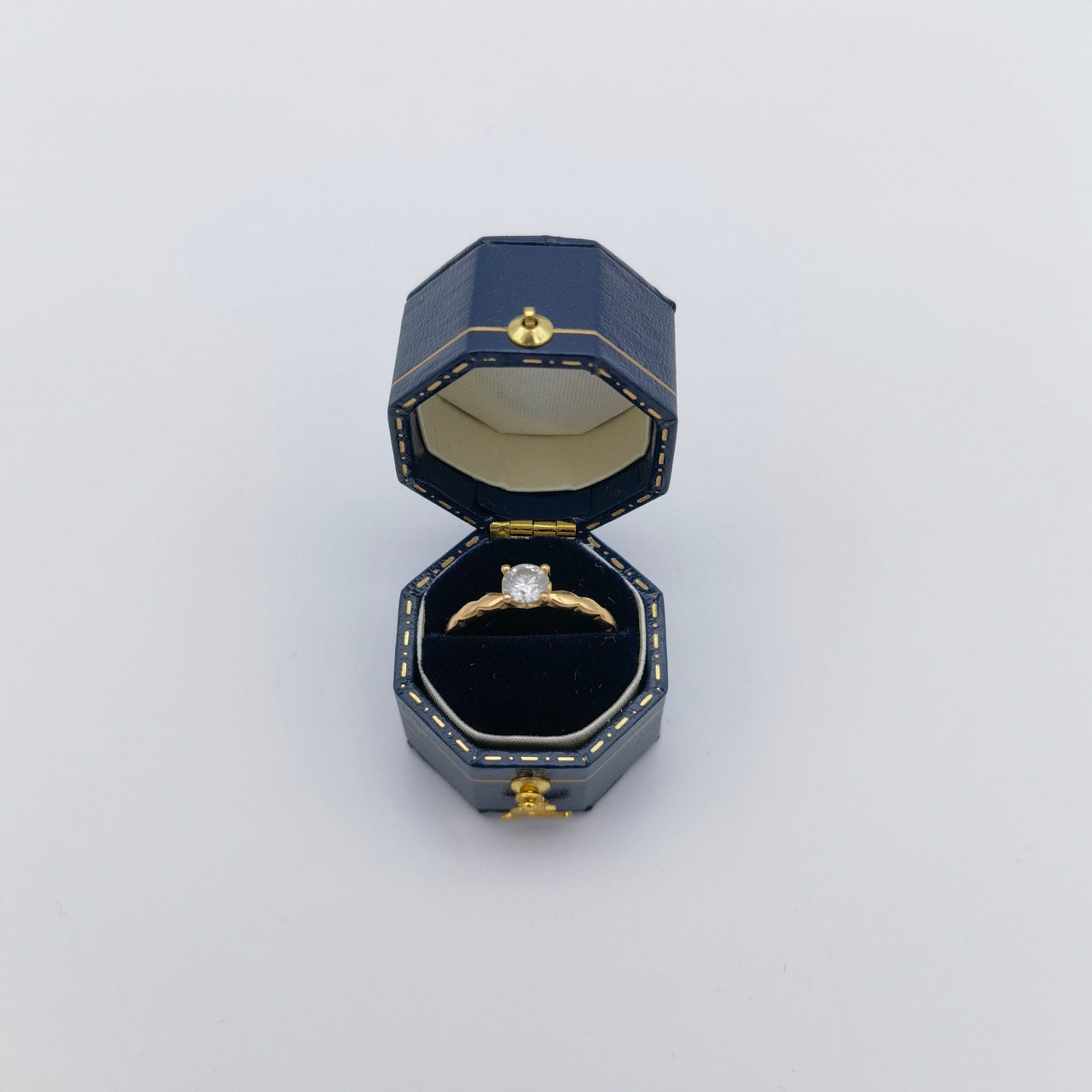 Vintage Style Octagon Hexagon Ring Box Handmade