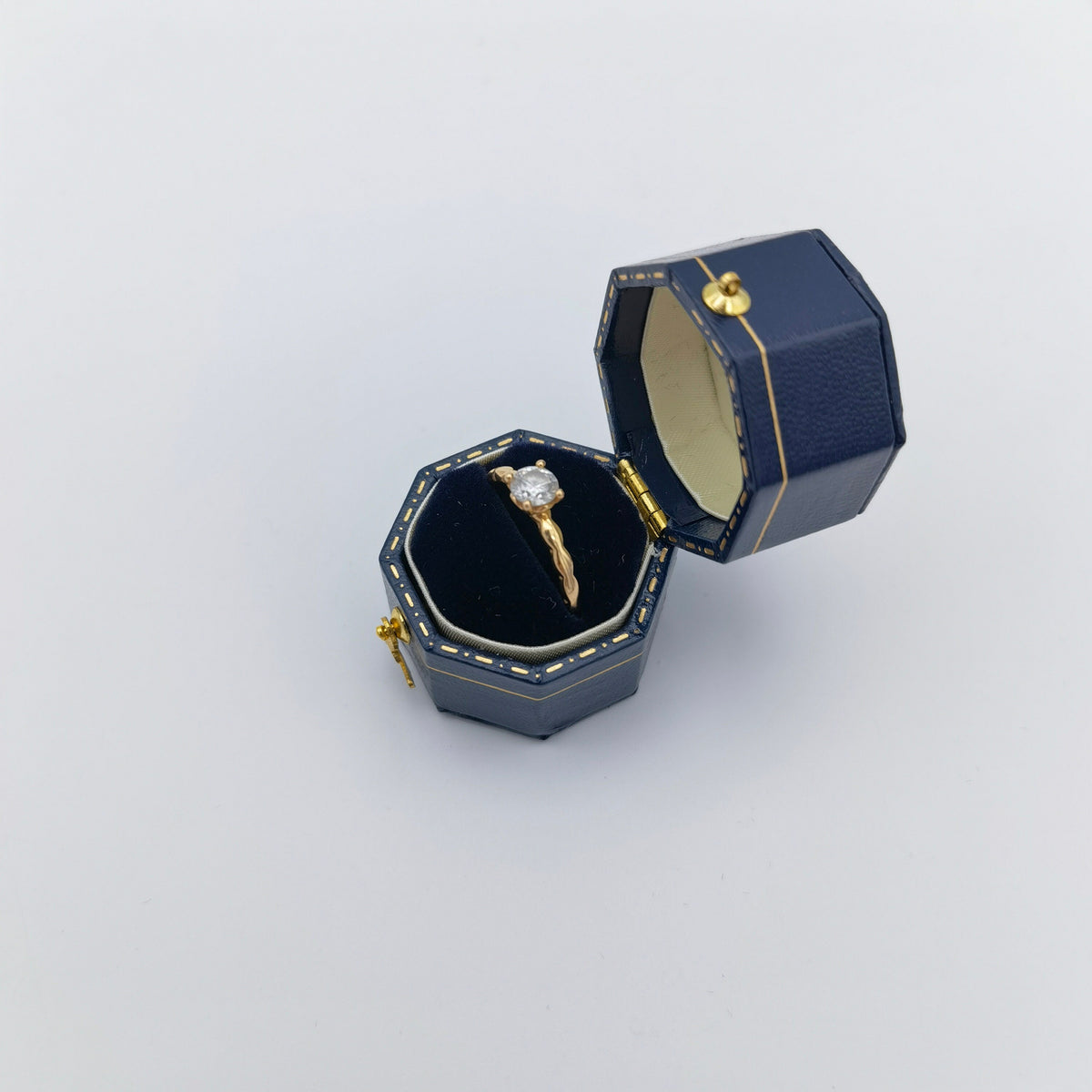 Vintage Style Octagon Hexagon Ring Box Handmade