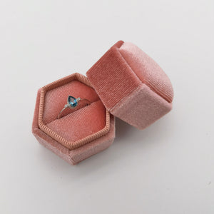 Rose Pink Single Slot Velvet Ring Box