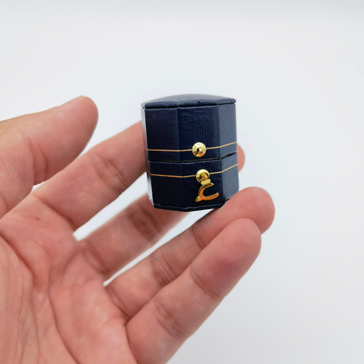 Vintage Style Octagon Hexagon Ring Box Handmade