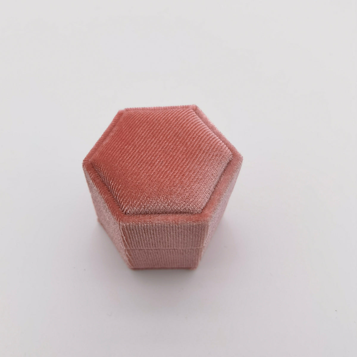 Rose Pink Single Slot Velvet Ring Box