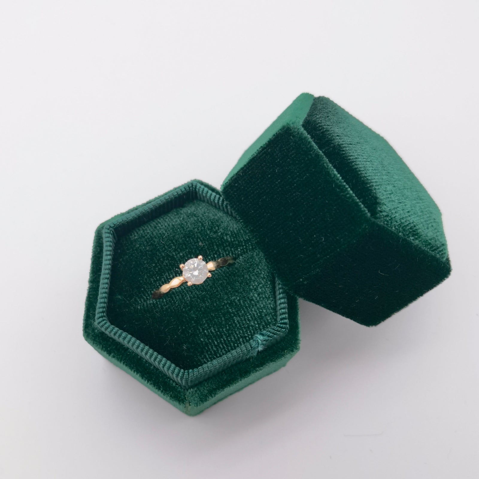 Green Single Slot Velvet Ring Box, Wedding Ring Box, Engagement Ring Box, Oxford Ring Box, Proposal Ring Box, Earrings Box