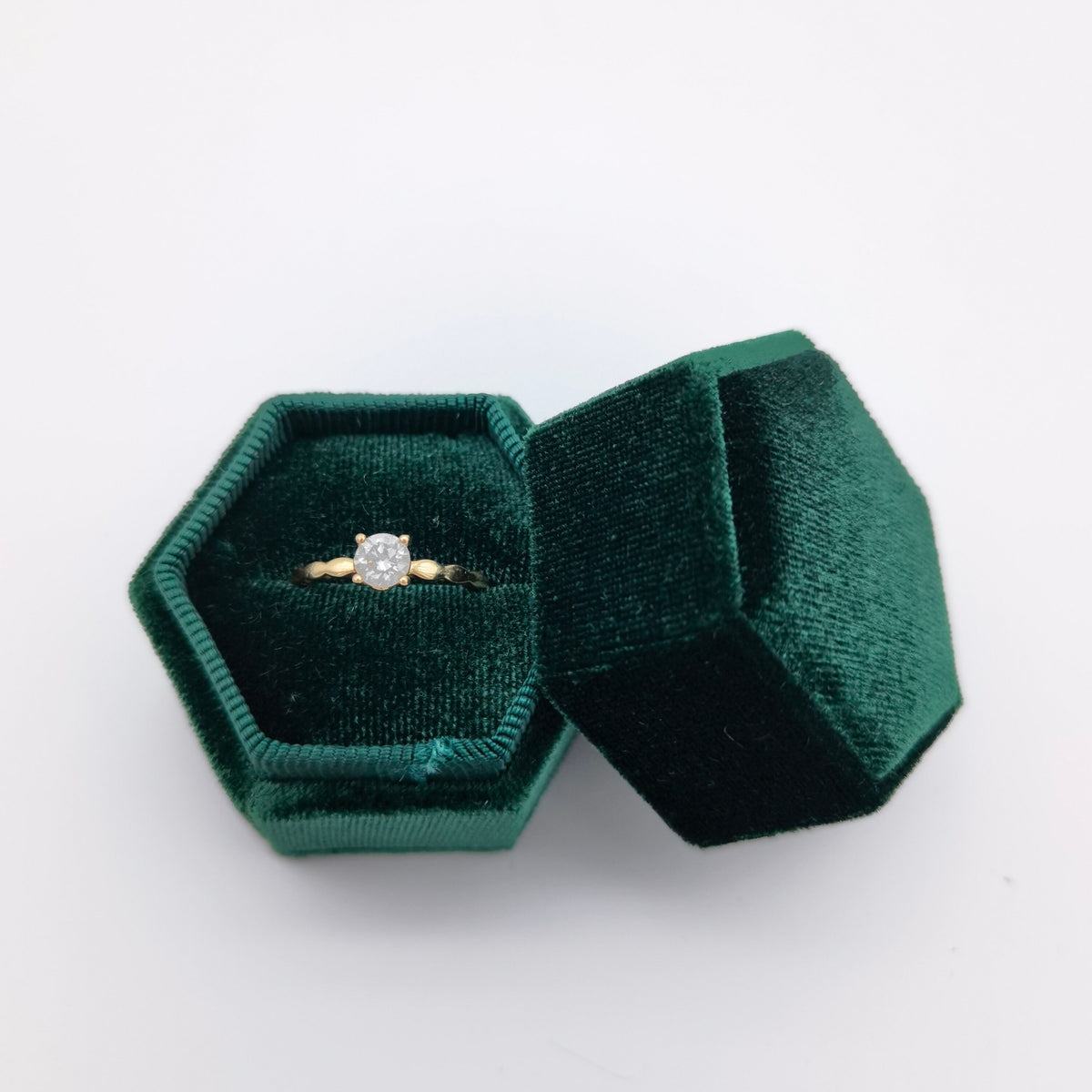 Green Single Slot Velvet Ring Box, Wedding Ring Box, Engagement Ring Box, Oxford Ring Box, Proposal Ring Box, Earrings Box
