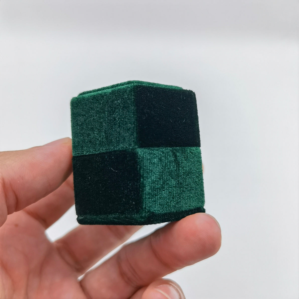 Green Single Slot Velvet Ring Box, Wedding Ring Box, Engagement Ring Box, Oxford Ring Box, Proposal Ring Box, Earrings Box