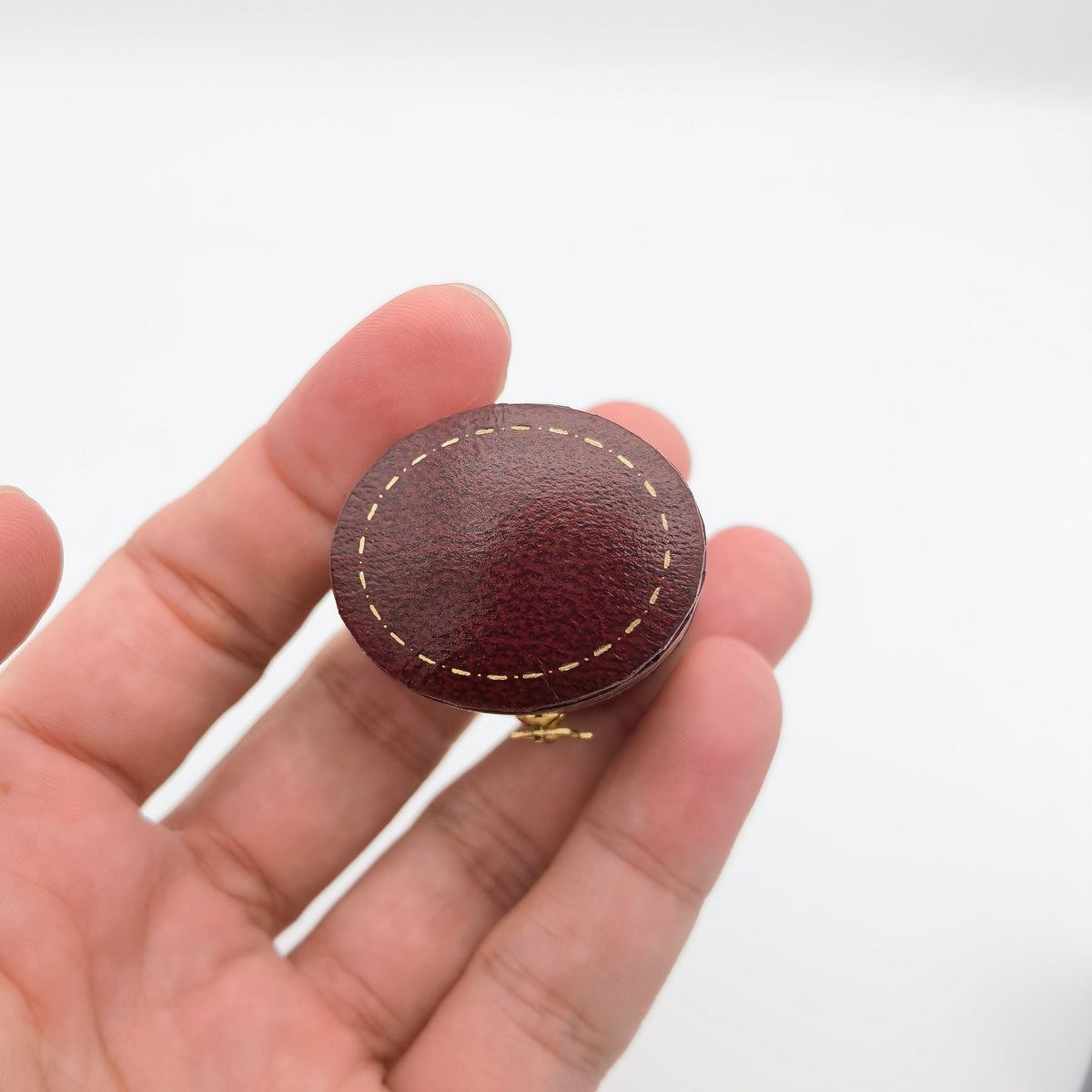 Vintage Style Oval Royal Red Ring Box Handmade