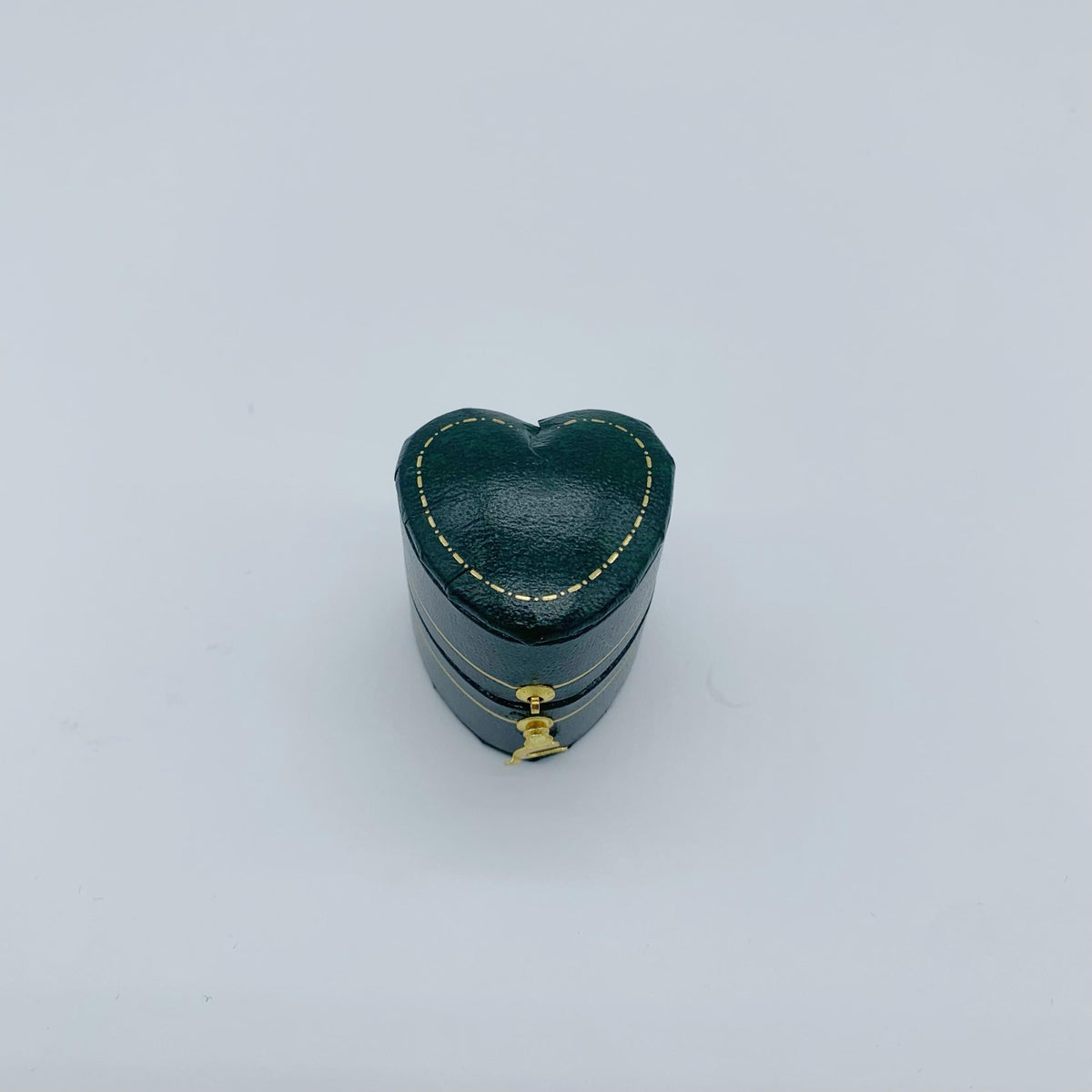 Vintage Heart Green Ring Box Handmade