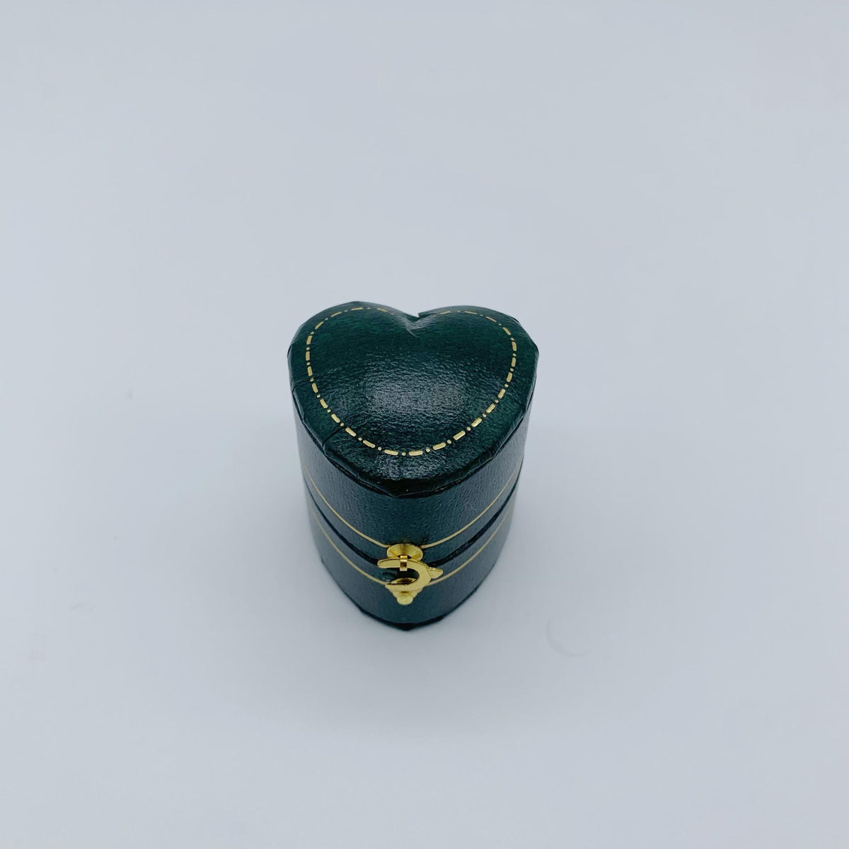 Vintage Heart Green Ring Box Handmade