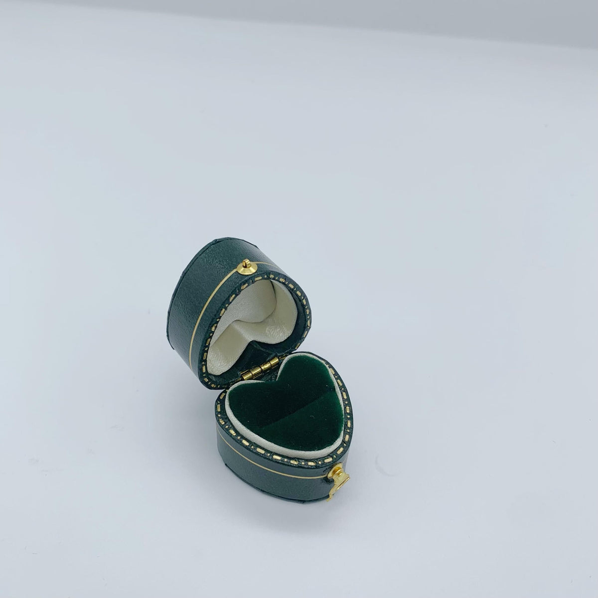 Vintage Heart Green Ring Box Handmade