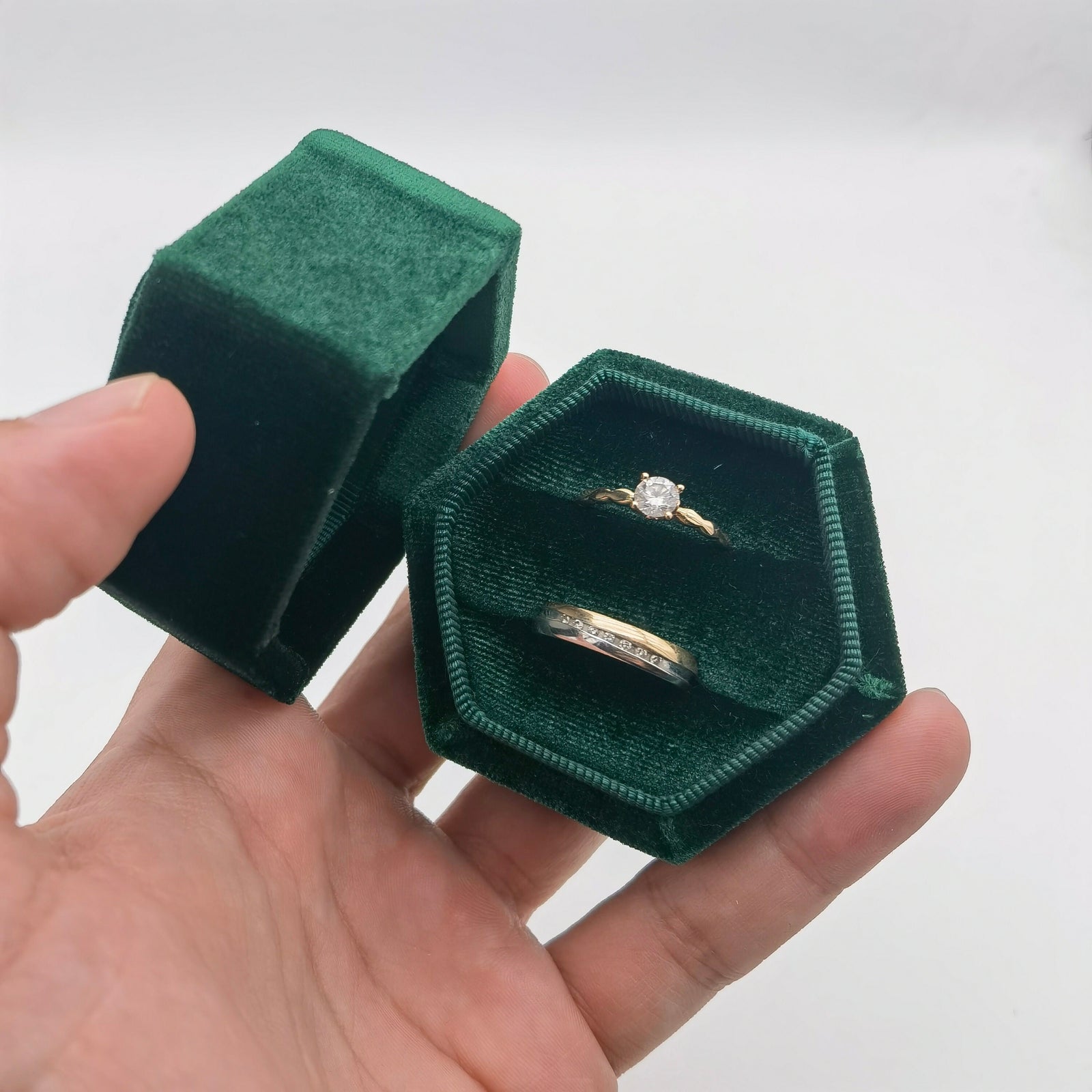 Green Velvet Ring Box