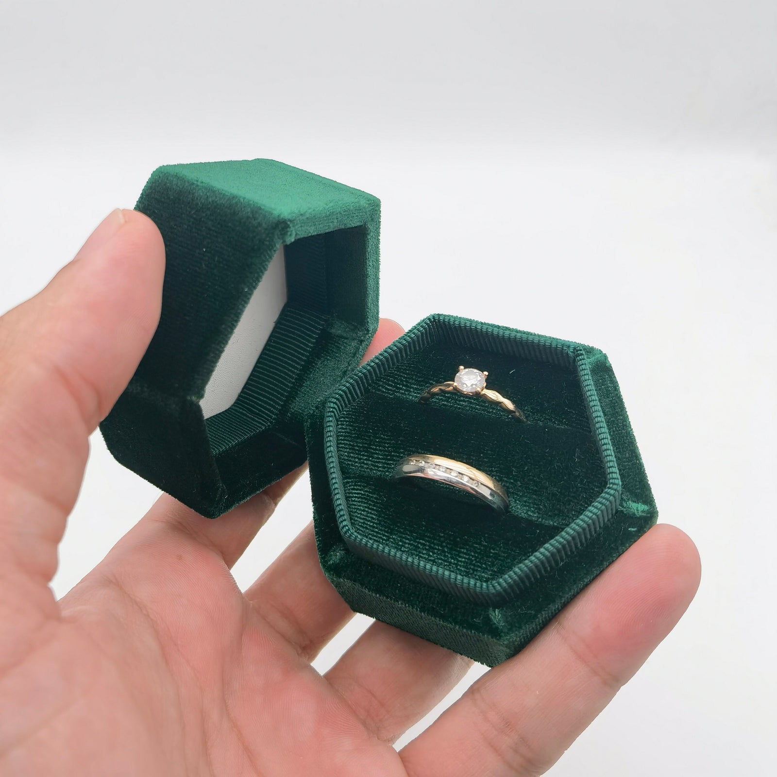 Green Velvet Ring Box