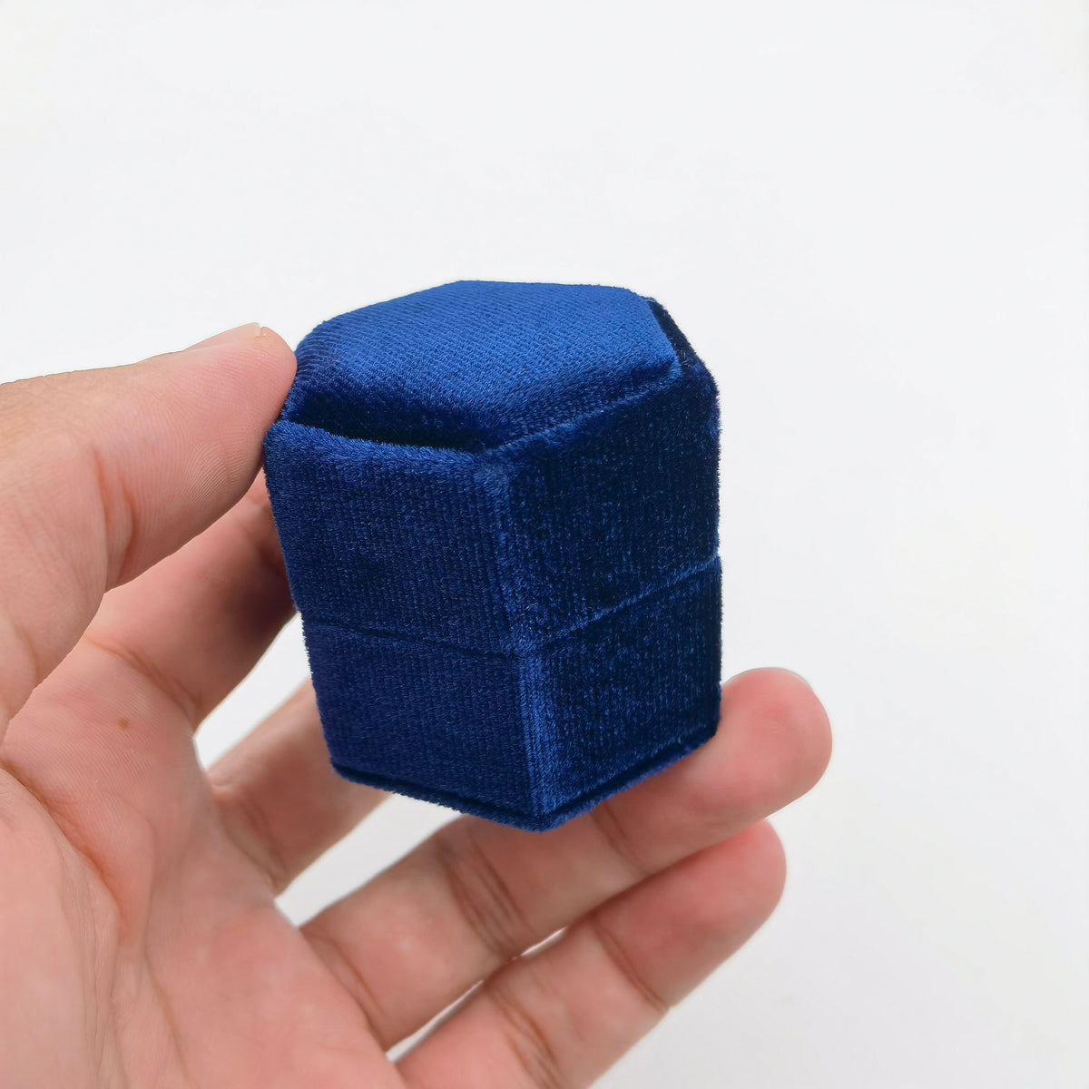 Royal Blue Single Slot Velvet Ring Box
