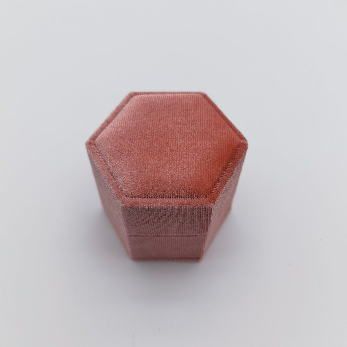 Pink Velvet Ring Double Slot Ring Box for Wedding Ceremony