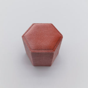 Pink Velvet Ring Double Slot Ring Box for Wedding Ceremony