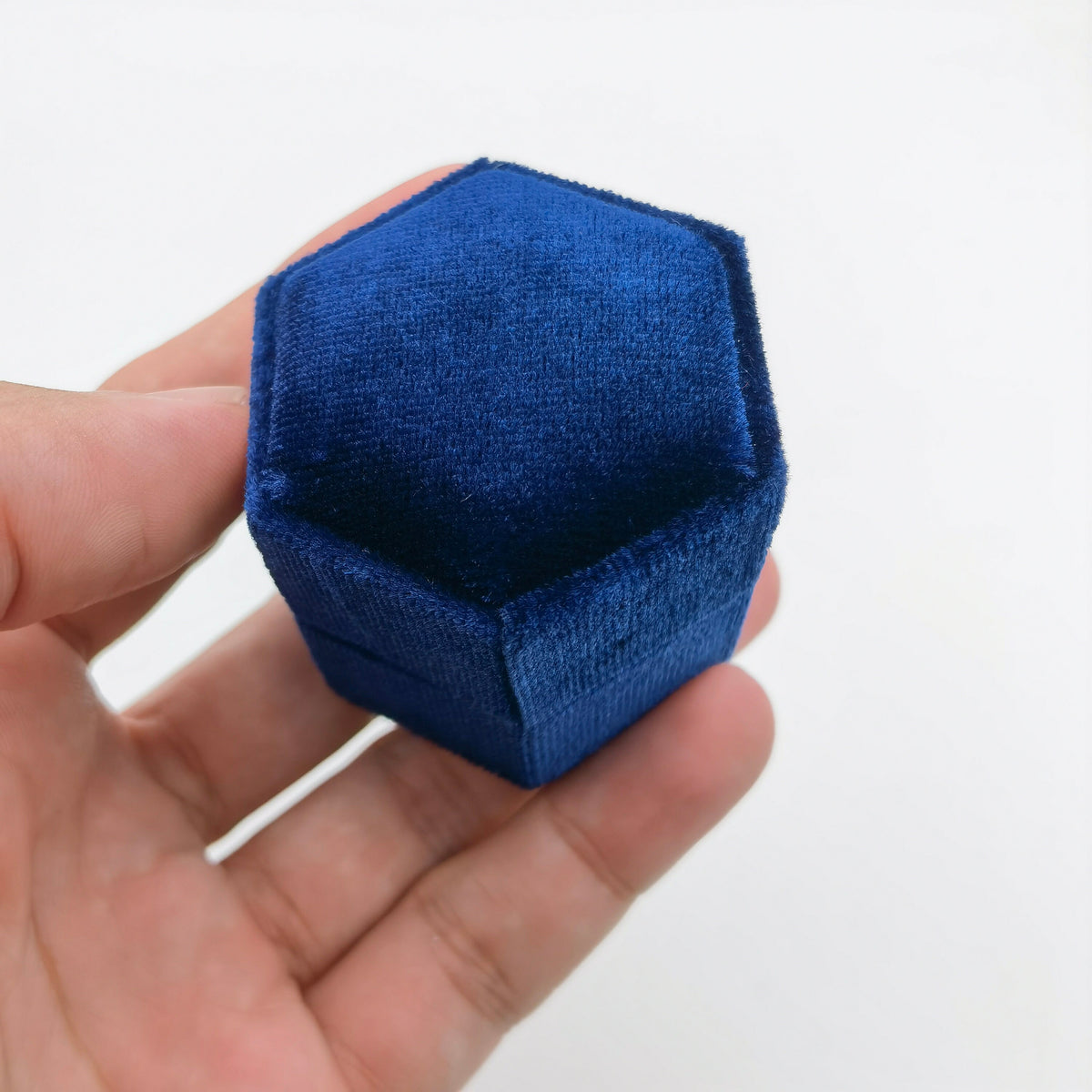 Royal Blue Single Slot Velvet Ring Box