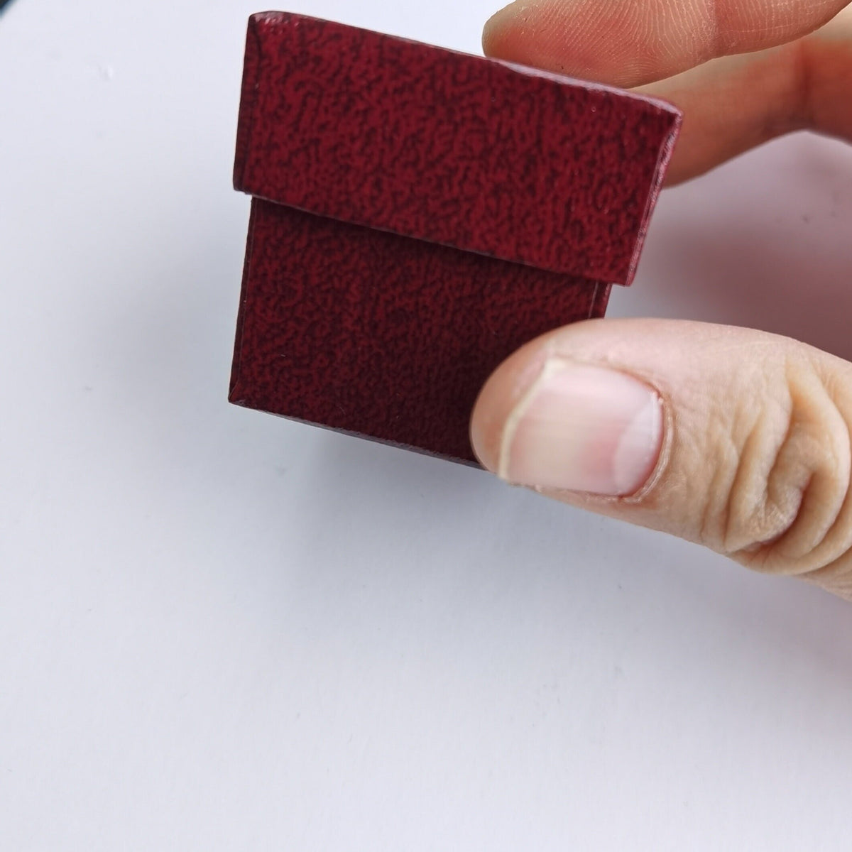 Vintage Style Octagon Hexagon Burgundy Red Ring Box Handmade, Engagement & Wedding Set Elegant Keepsake Box, Vintage Ring Box