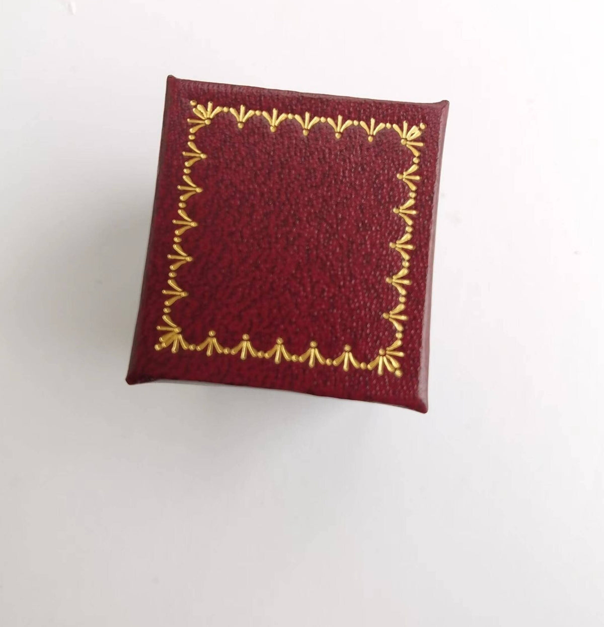 Vintage Style Octagon Hexagon Burgundy Red Ring Box Handmade, Engagement & Wedding Set Elegant Keepsake Box, Vintage Ring Box