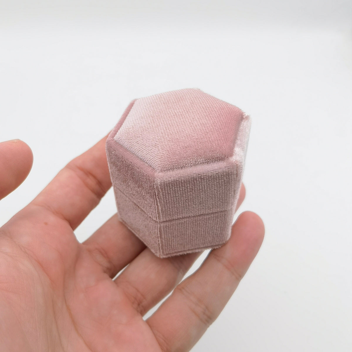 Light Pink Single Slot Velvet Ring Box