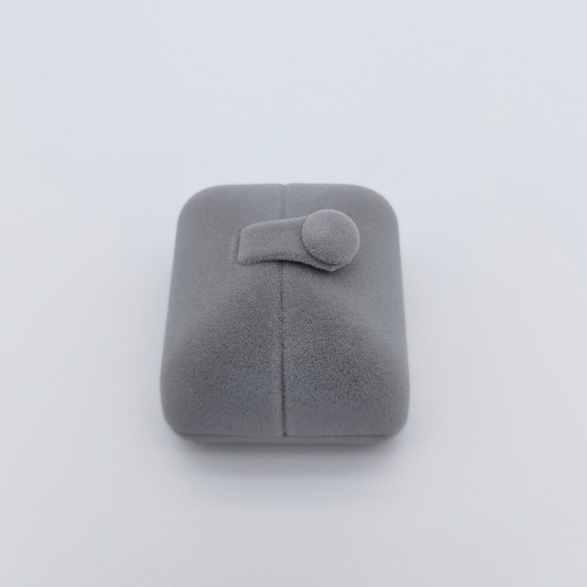 Gray Double Slots Velvet Ring Box