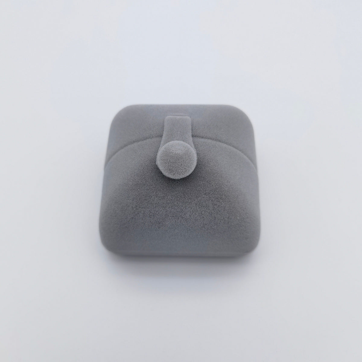 Gray Double Slots Velvet Ring Box