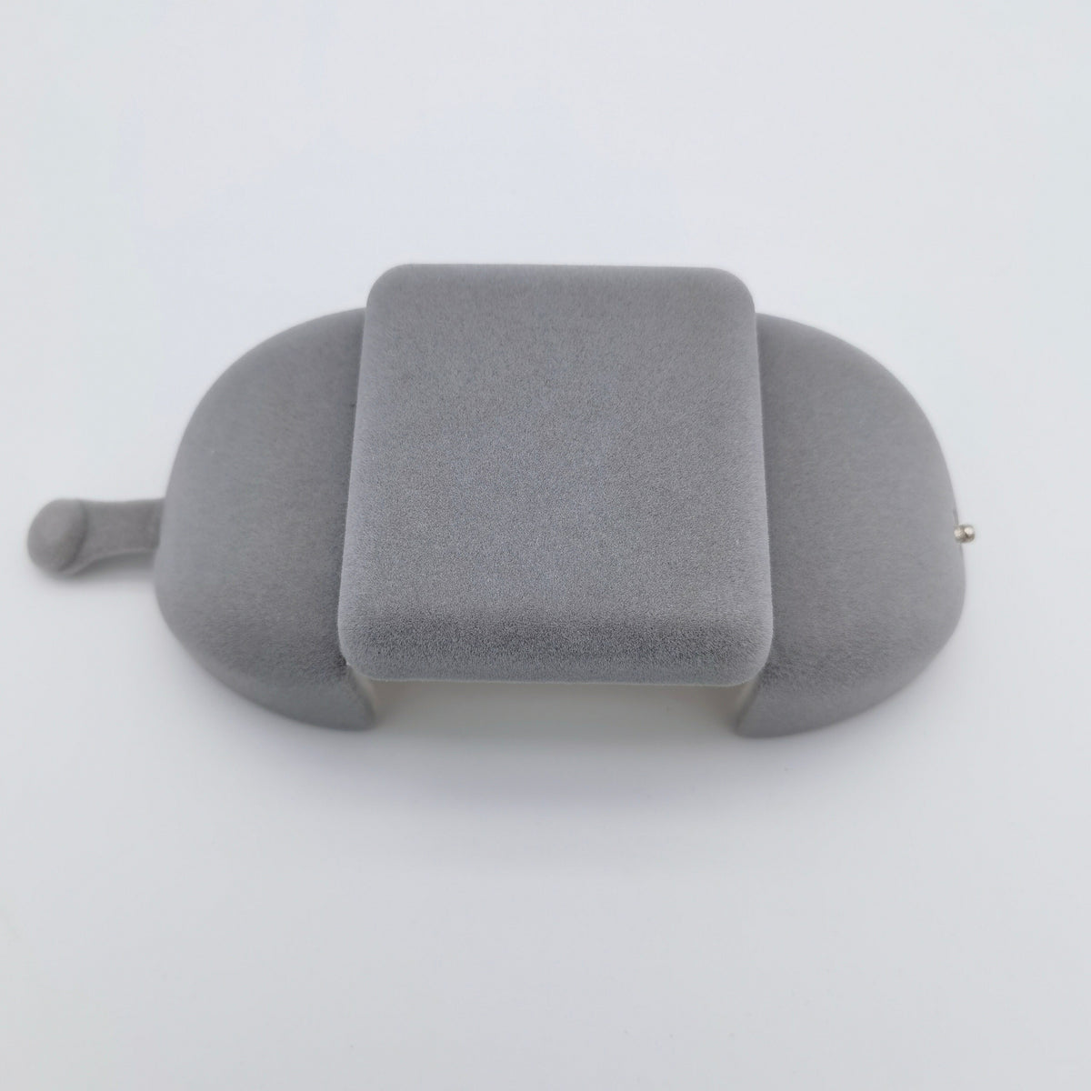 Gray Double Slots Velvet Ring Box