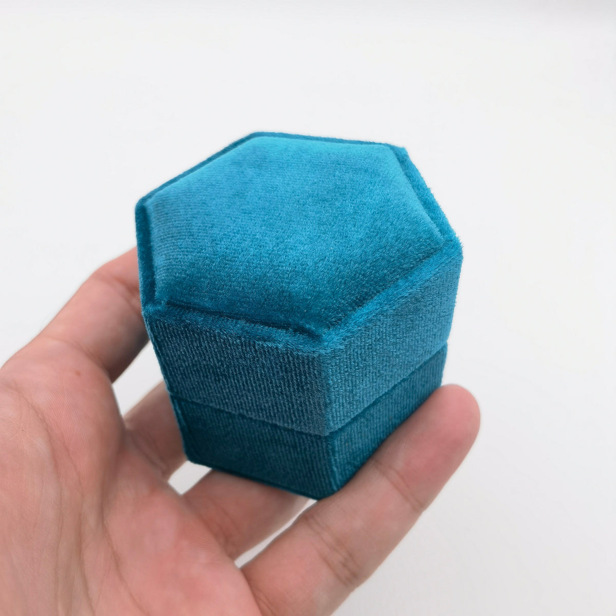 Sky Blue Velvet Ring Box