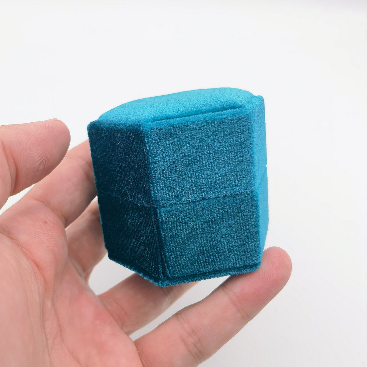 Sky Blue Velvet Ring Box