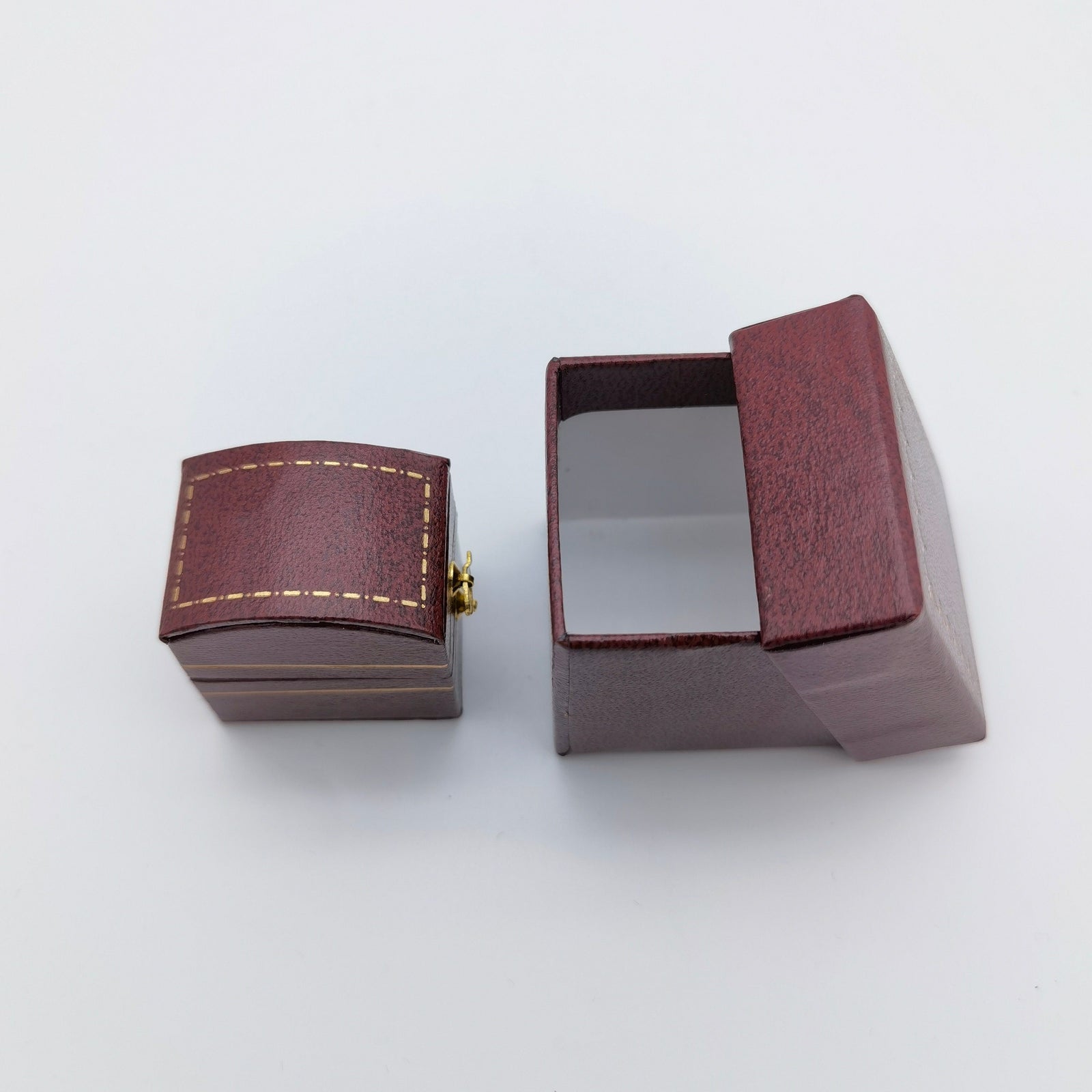 Vintage style red rectangle ring box handmade, engagement & wedding set elegant keepsake box, bridal photo