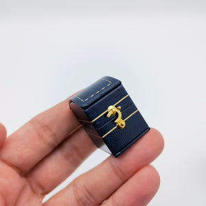 Vintage Style Royal Blue Rectangle Ring Box Handmade, Engagement & Wedding Set Elegant Keepsake Box, Bridal Photo