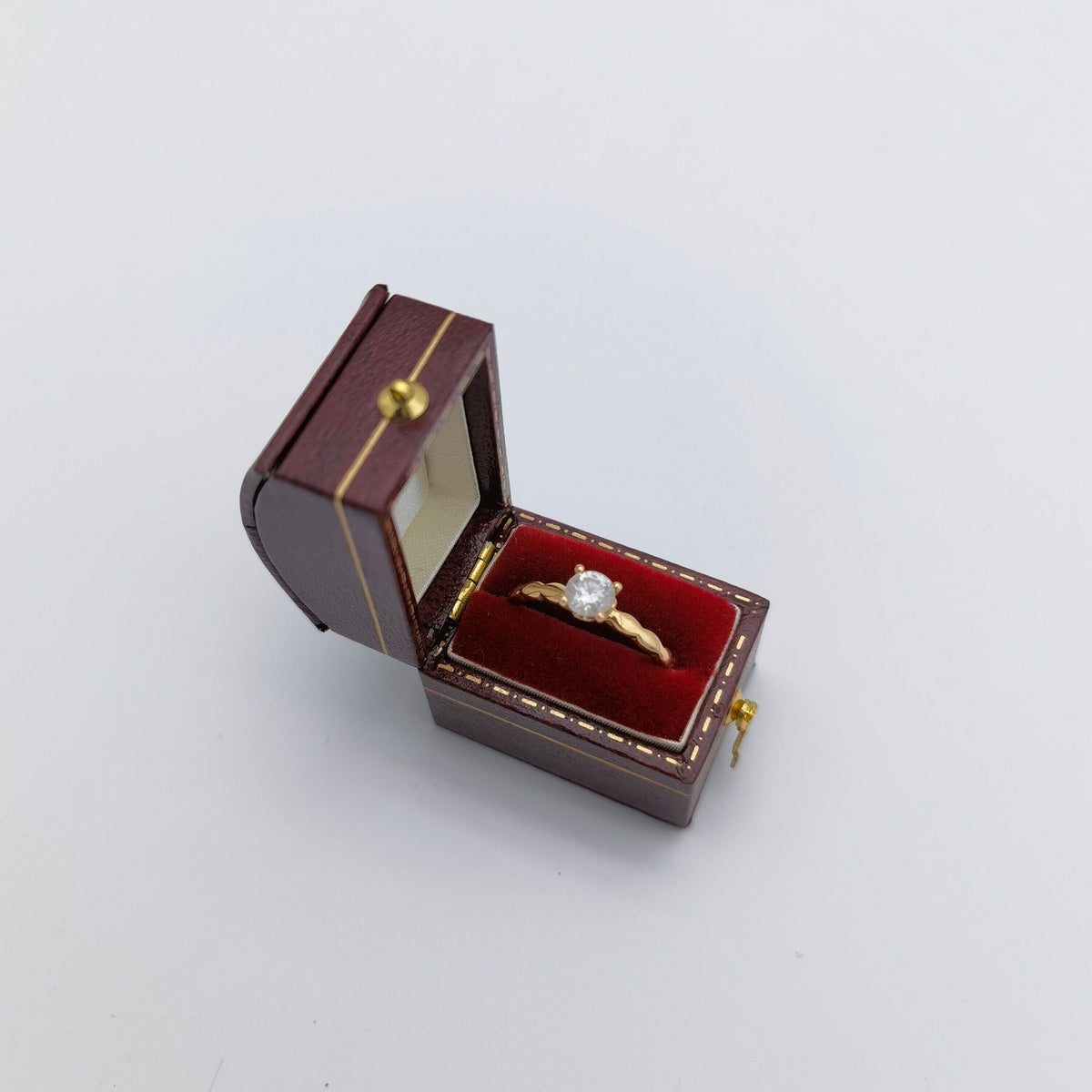 Vintage style red rectangle ring box handmade, engagement & wedding set elegant keepsake box, bridal photo