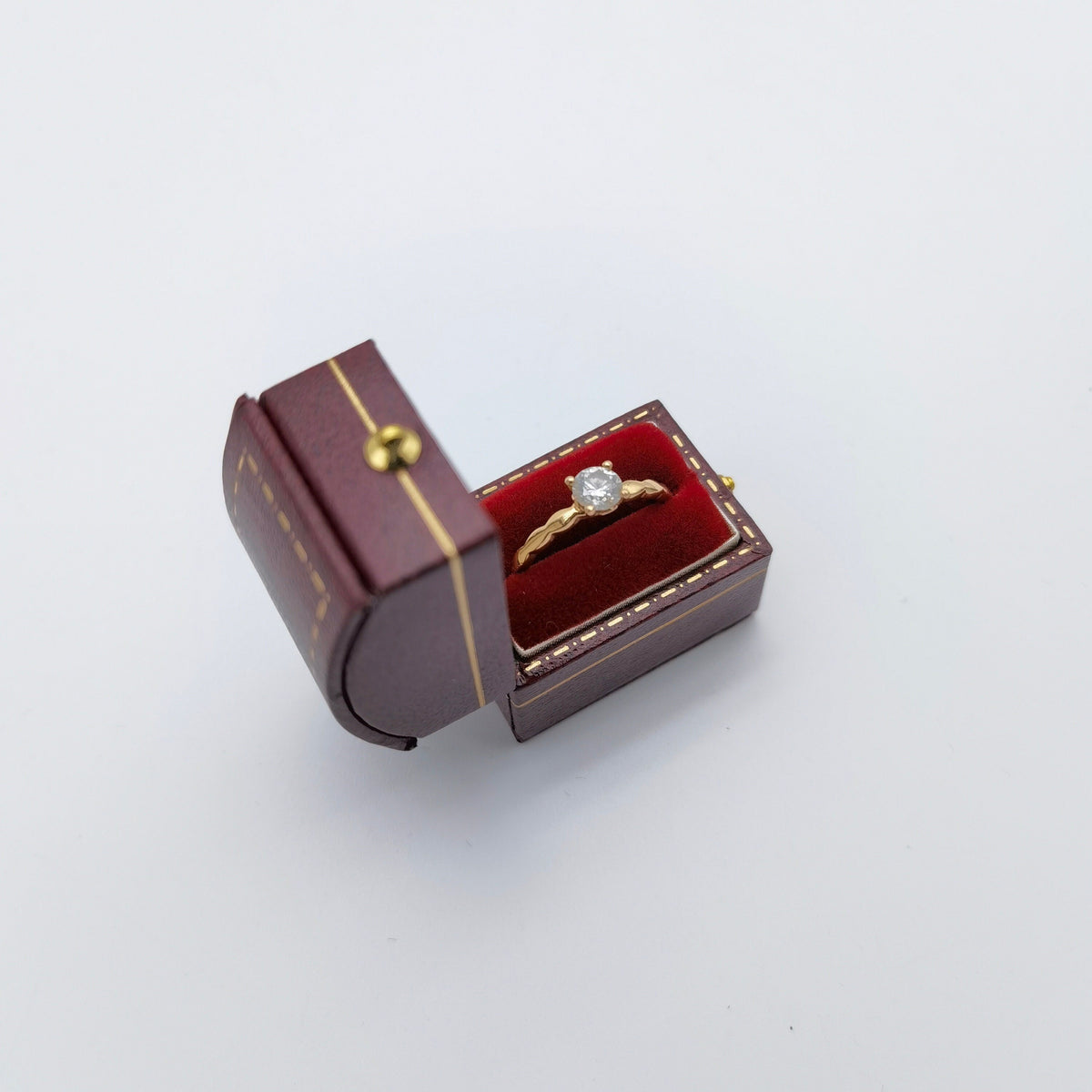 Vintage style red rectangle ring box handmade, engagement & wedding set elegant keepsake box, bridal photo