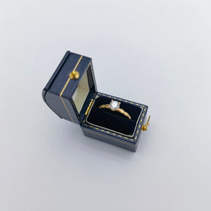 Vintage Style Royal Blue Rectangle Ring Box Handmade, Engagement & Wedding Set Elegant Keepsake Box, Bridal Photo