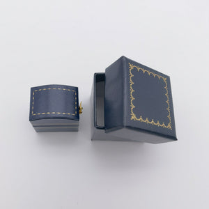 Vintage Style Royal Blue Rectangle Ring Box Handmade, Engagement & Wedding Set Elegant Keepsake Box, Bridal Photo