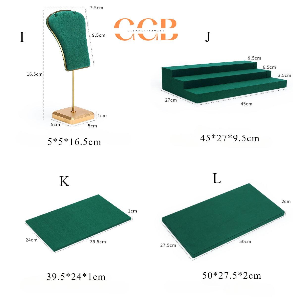 Green Velvet Jewelry Display Set -Australia Jewellery Package Wholesale