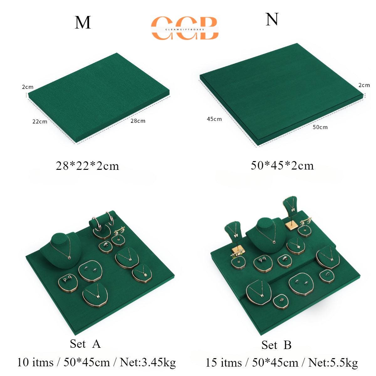 Green Velvet Jewelry Display Set -Australia Jewellery Package Wholesale