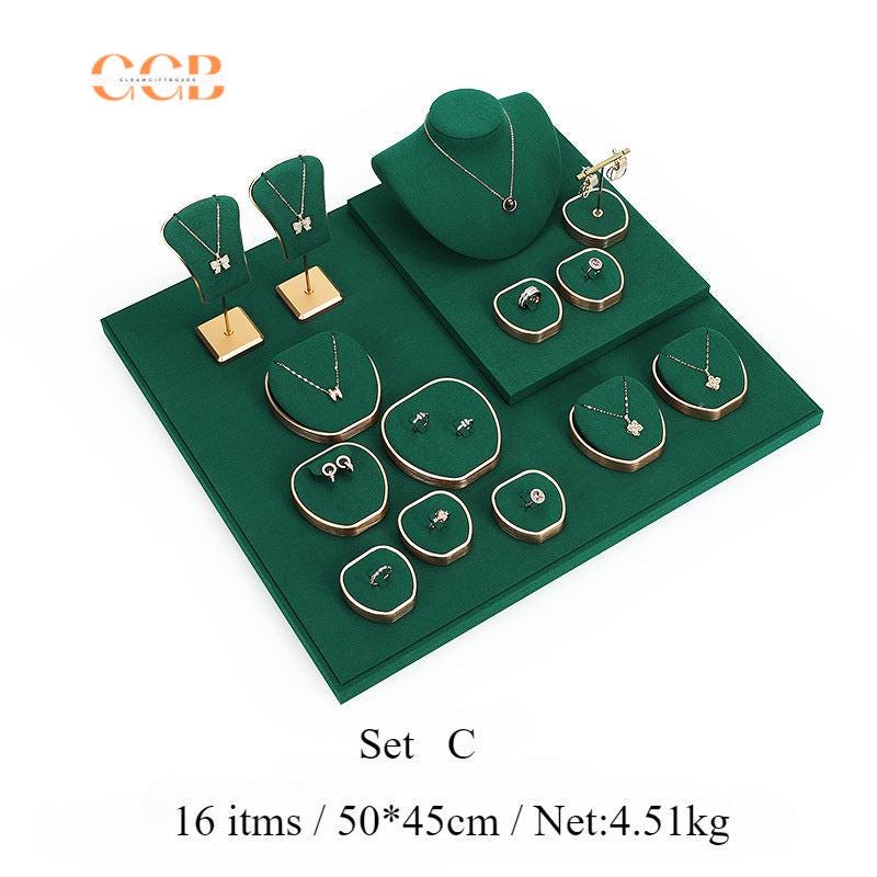 Green Velvet Jewelry Display Set -Australia Jewellery Package Wholesale