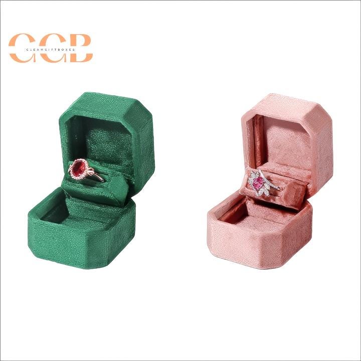 Customisable High-End Octagonal Velvet Jewelry Box