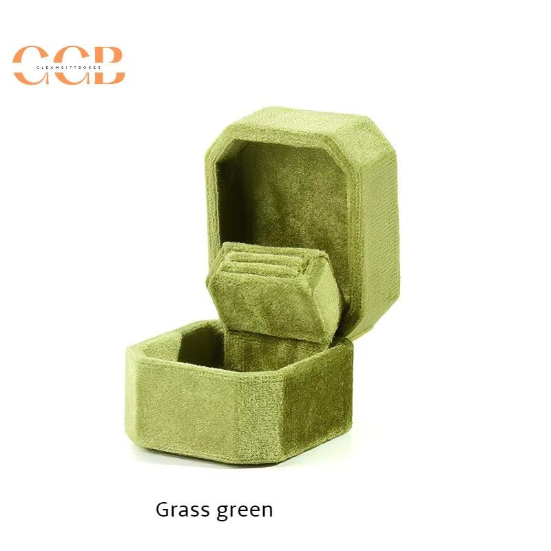 Customisable High-End Octagonal Velvet Jewelry Box