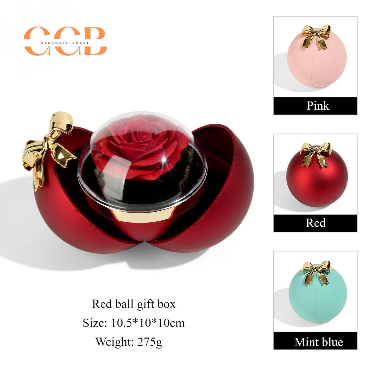 Real Preserved Red Rose Ring Box