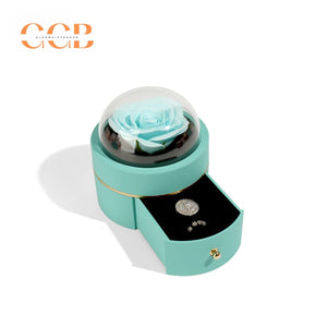 Real Preserved Red Rose Ring Box