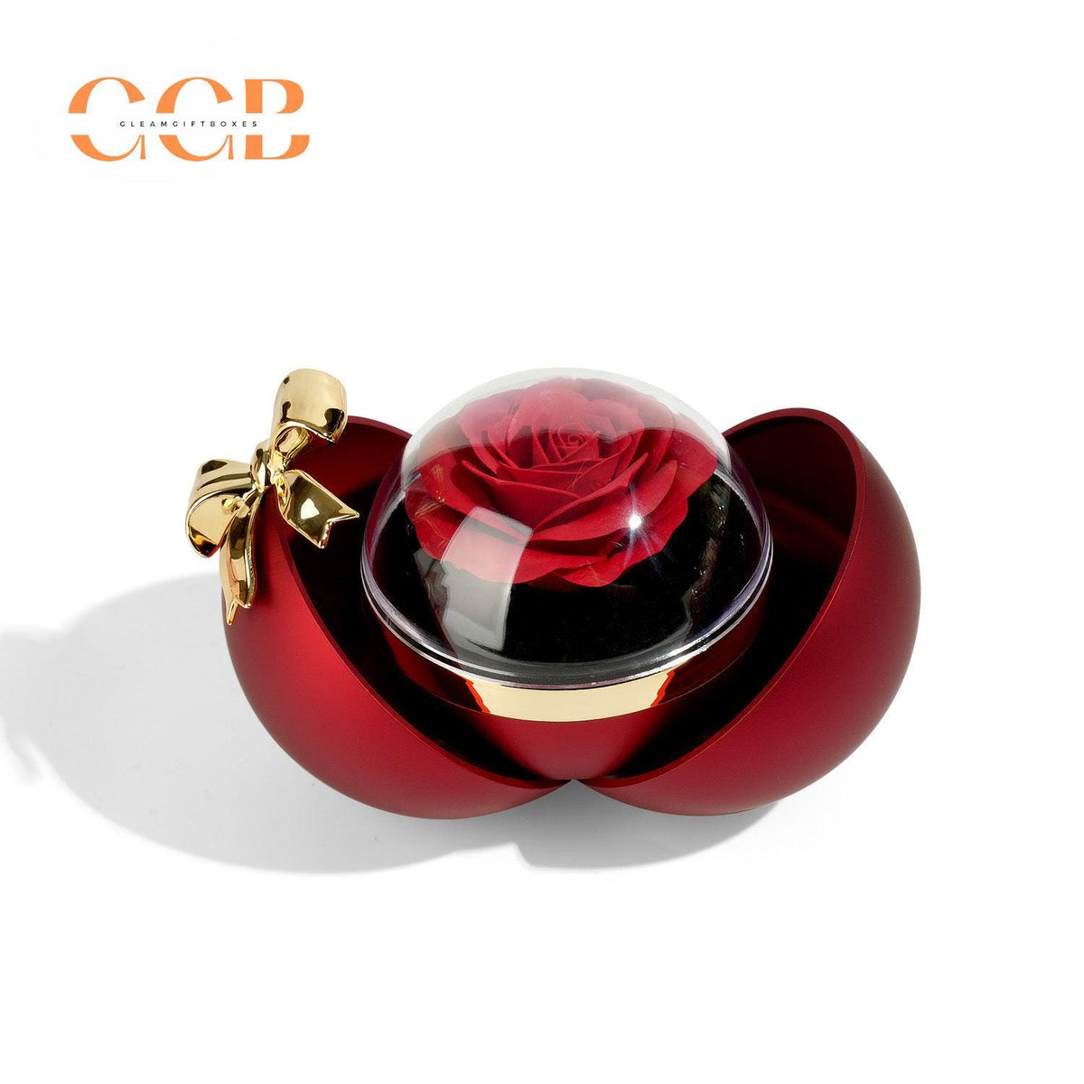 Real Preserved Red Rose Ring Box