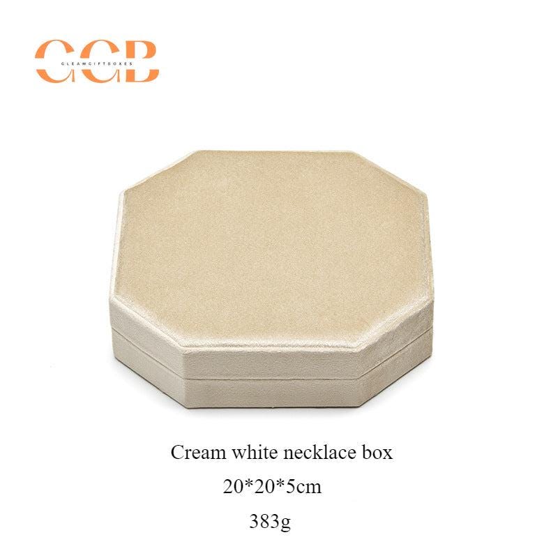 Hexagonal Velvet Pearl Necklace