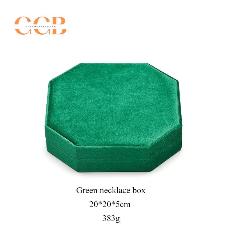 Hexagonal Velvet Pearl Necklace